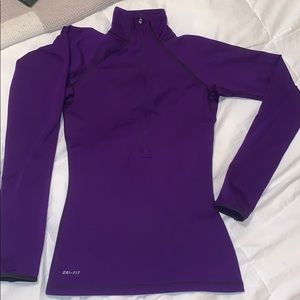 Nike Pro dri-fit purple quarter zip jacket